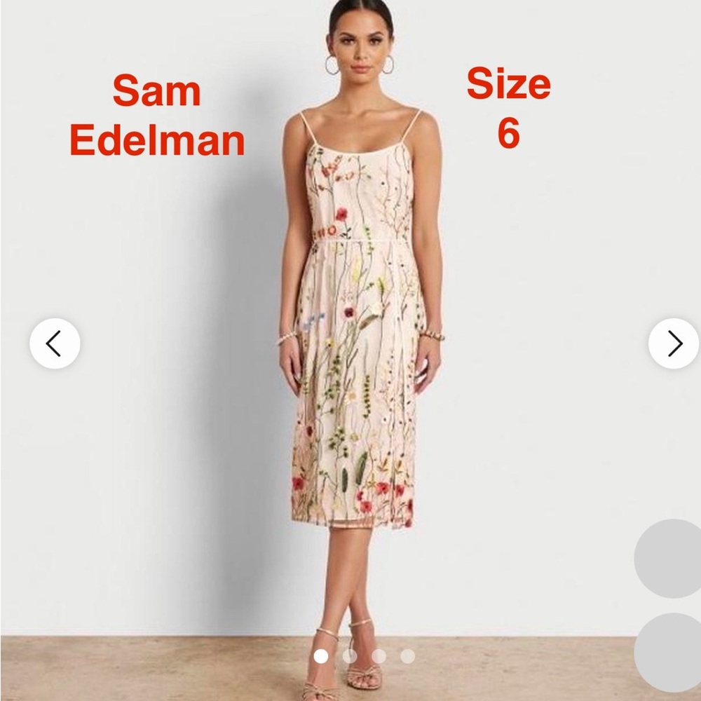 ❌️❌️SOLD❌️❌️Sam Edelman Floral Midi Dress - blush and Red